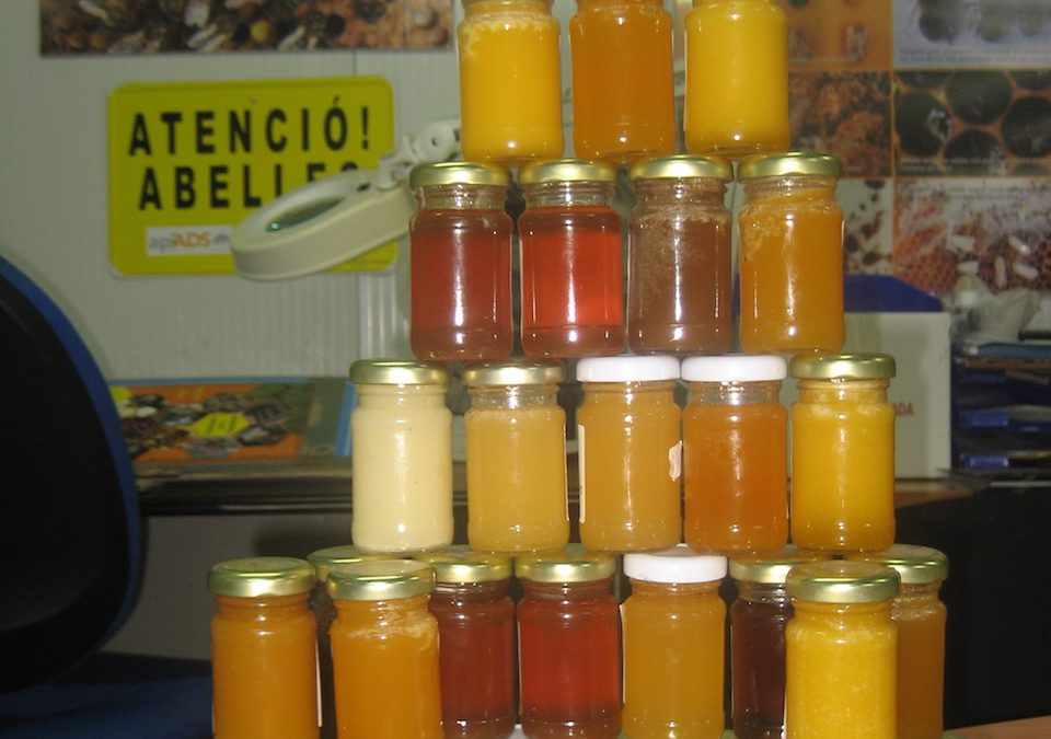 Botes de miel cruda de diferentes flores procedente de la comunidad valenciana